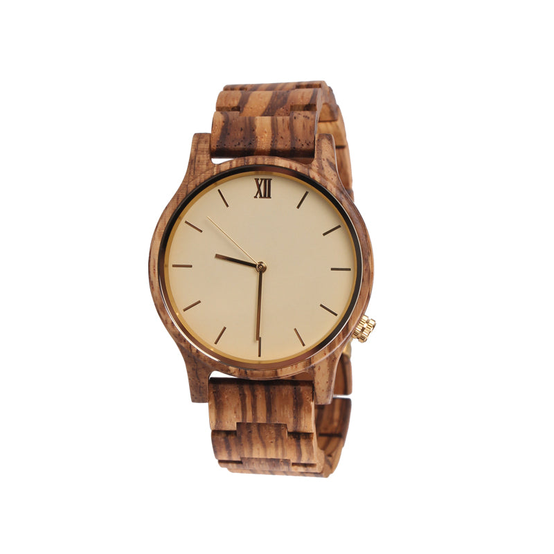 SOPEWOD Men Quartz Wood Watch, Fashion Handmade Wooden Wrist Watches Mens
