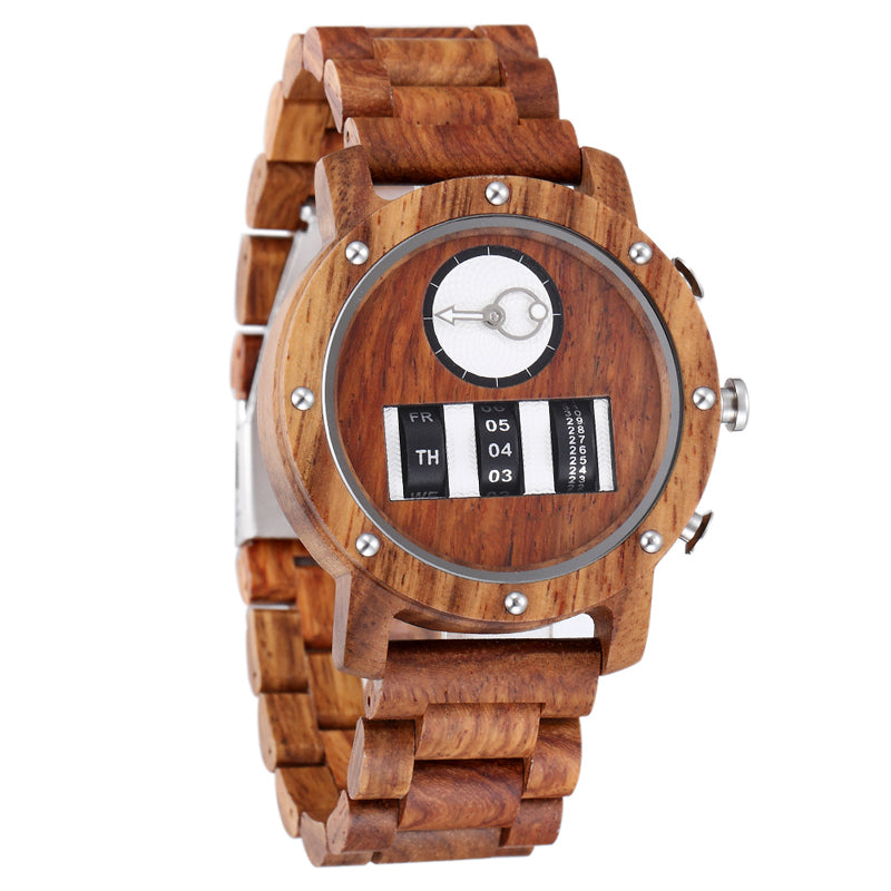 SOPEWOD Wooden Watch for Men - Handcrafted from 100% Natural Wood with Quartz Movement