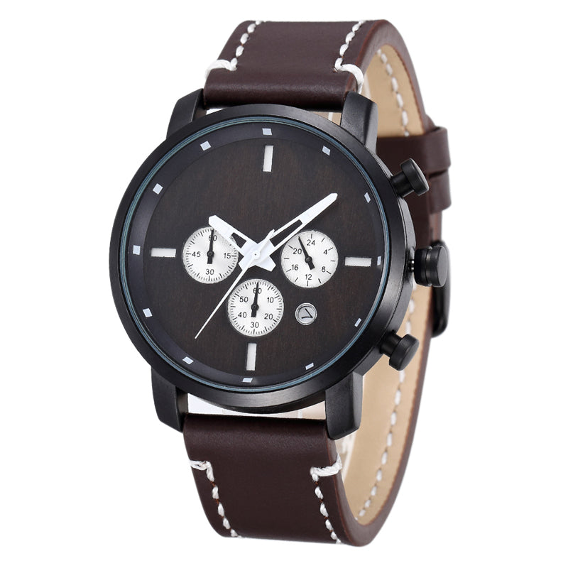 SOPEWOD Factory Low MOQ Personalized Leather Quartz Wooden&Stainless steel watch for Men Women