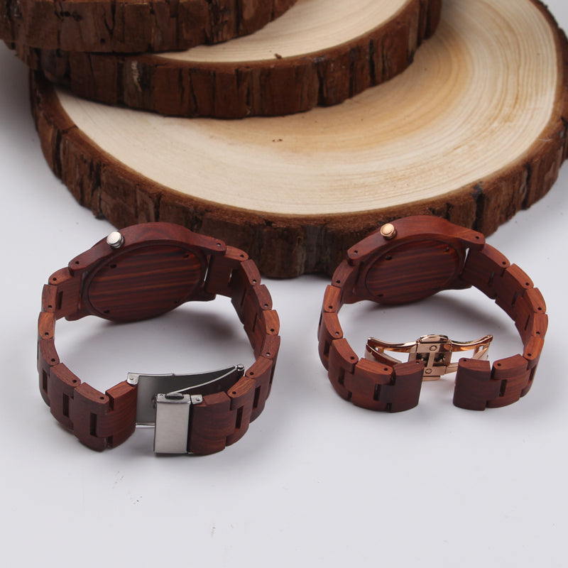 SOPEWOD Mens Women Wooden Shell Dial Wristwatches Adjustable Wood Band Fashion Casual Watch with Luminous Hands for Valentine's Day and Wedding Anniversary