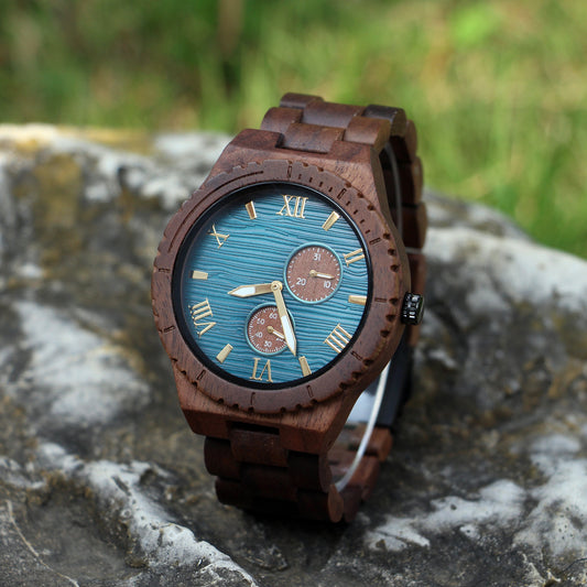 SOPEWOD Wooden Watch for Men -Handcrafted from 100% Natural Sandalwood with Quartz Movement