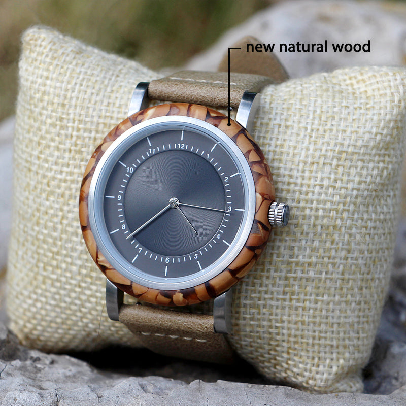 SOPEWOD new trend custom private label sandalwood walnut olive metal wooden watches, leather watch for men