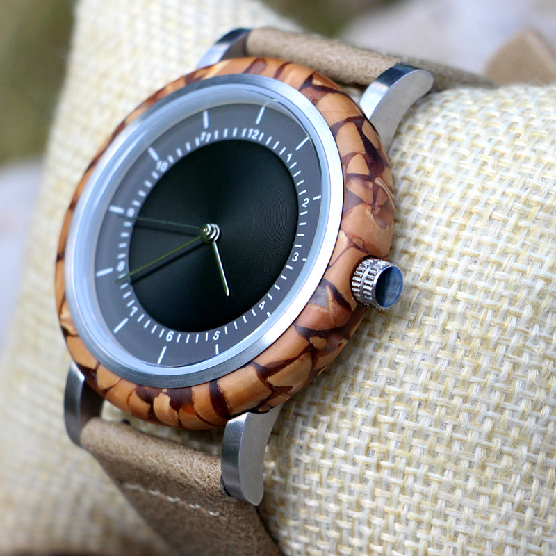 SOPEWOD new trend custom private label sandalwood walnut olive metal wooden watches, leather watch for men