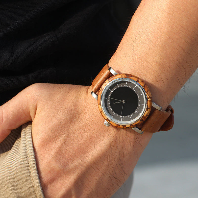 SOPEWOD trend custom private label sandalwood walnut olive metal wooden watches, leather watch for men