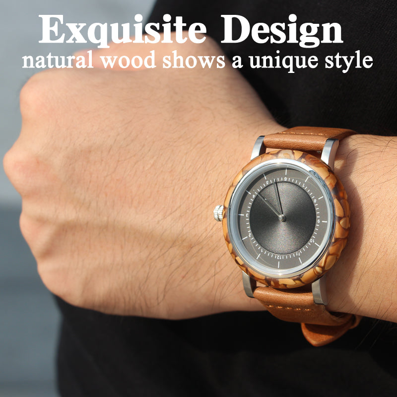 SOPEWOD trend custom private label sandalwood walnut olive metal wooden watches, leather watch for men