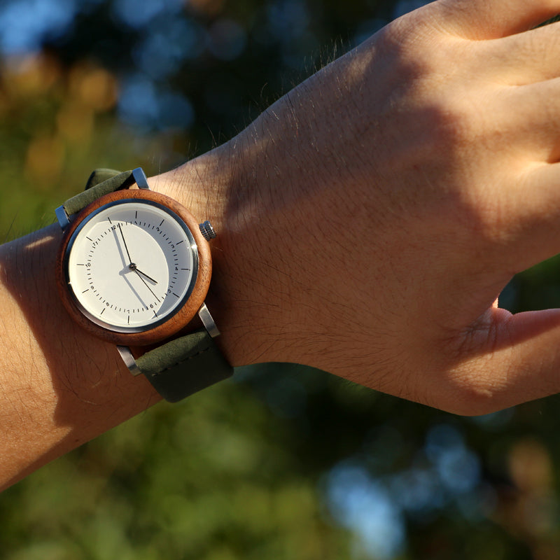 SOPEWOD trend custom private label new material olive metal wooden watches, leather watch for men