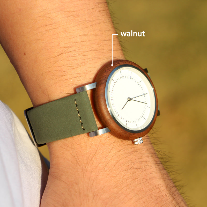 SOPEWOD trend custom private label new material olive metal wooden watches, leather watch for men