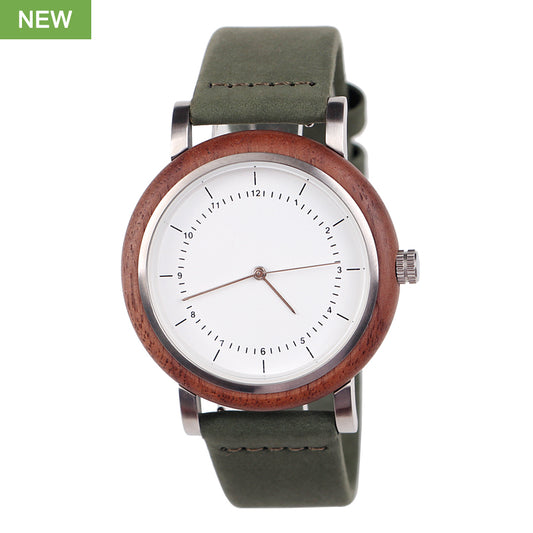 SOPEWOD trend custom private label new material olive metal wooden watches, leather watch for men