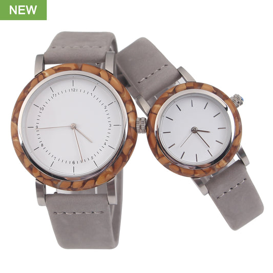 SOPEWOD His and Her Couple Watches Fashion Metal and Wooden Men Women Couple Set Pair Watches