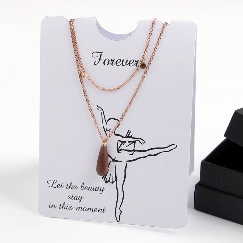 Chain bracelet in stainless steel with wood,gold,rose gold and silver bracelet for women girls