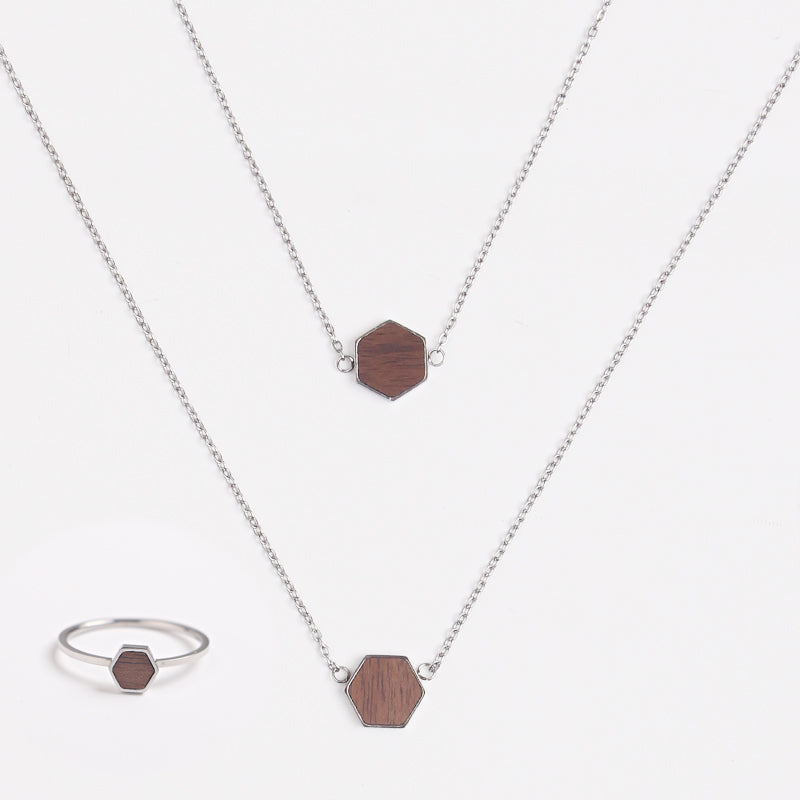 Chain bracelet in stainless steel with wood,gold,rose gold and silver bracelet for women girls