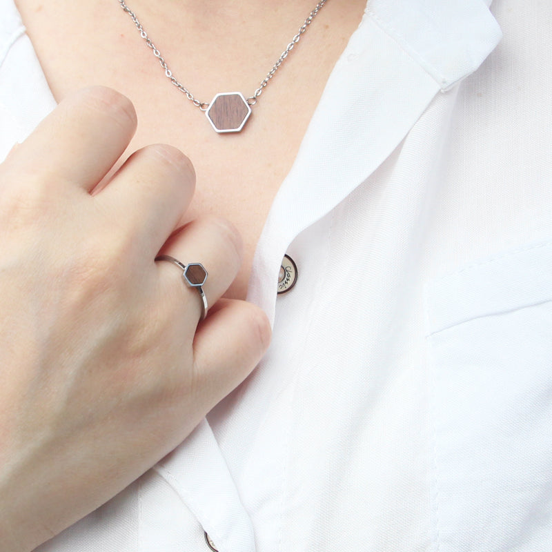 Chain bracelet in stainless steel with wood,gold,rose gold and silver bracelet for women girls