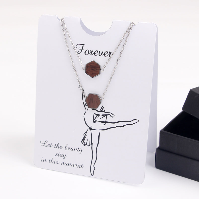 Chain bracelet in stainless steel with wood,gold,rose gold and silver bracelet for women girls