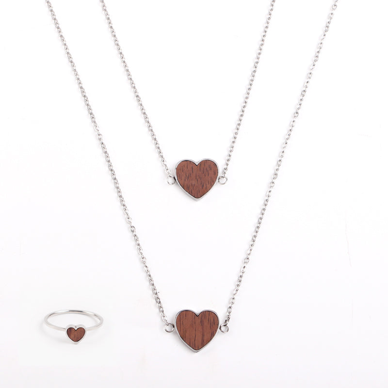 SOPEWOD Fashion Heart Wood Jewelry